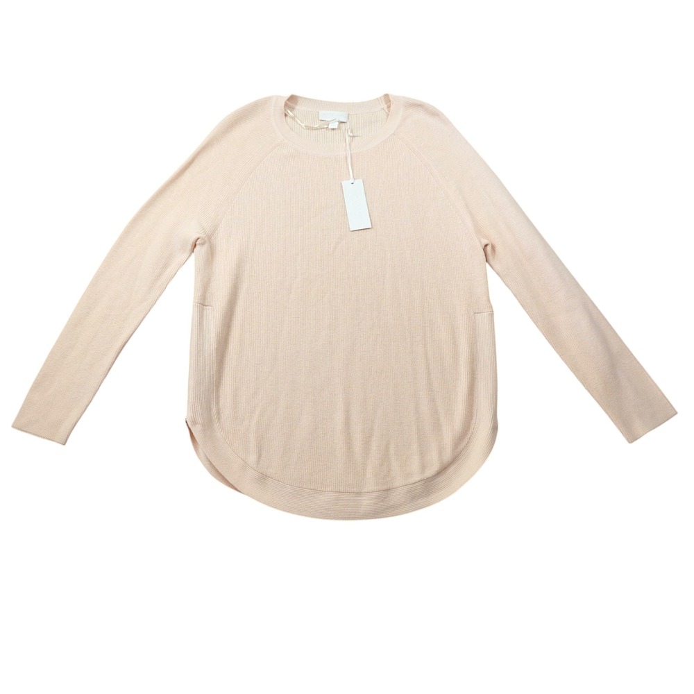 The White Company White Label Petal Pink Zip Side Curve Hem Jumper Sweater US 10